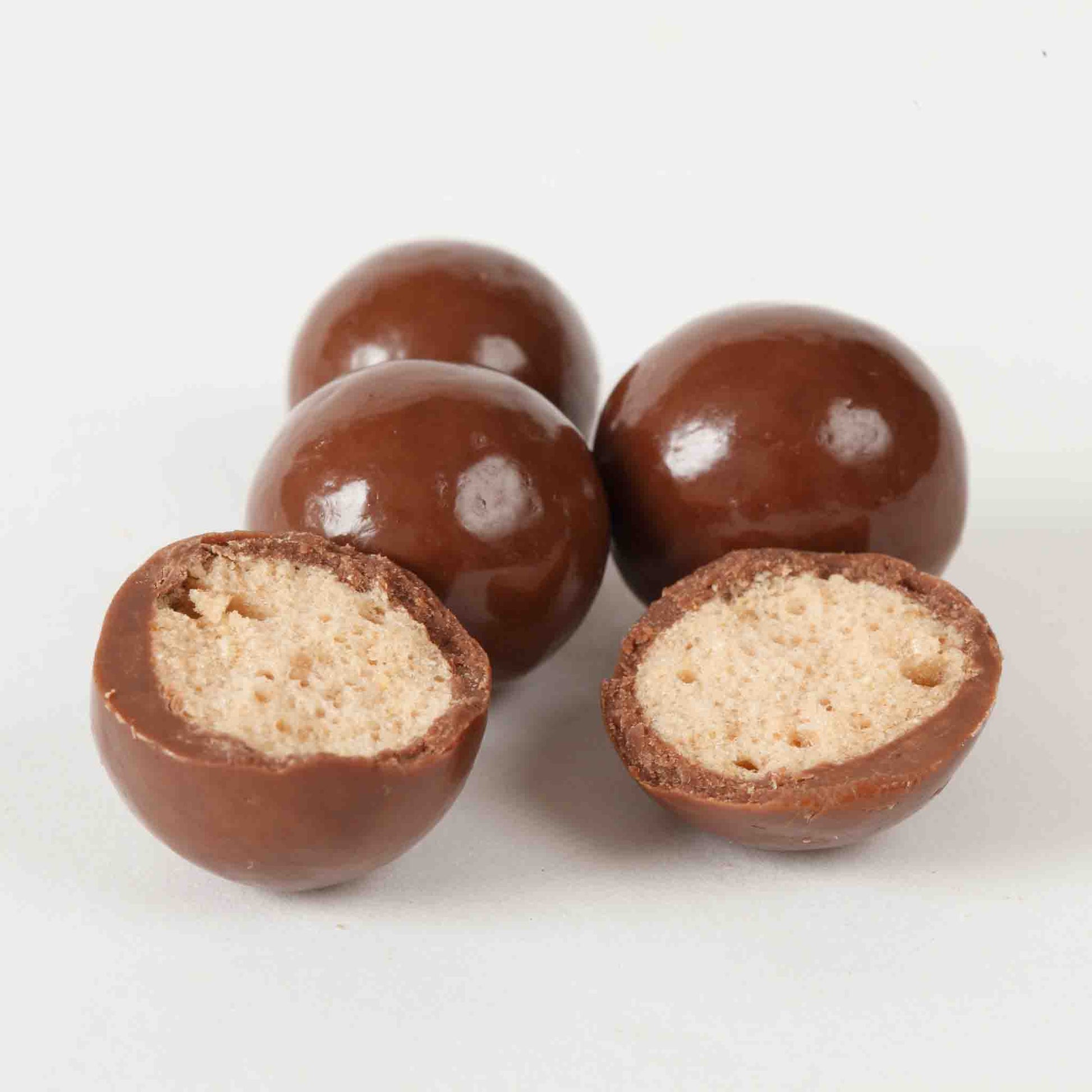 Malted Milk Balls NSA No Sugar Added Piece Closeup