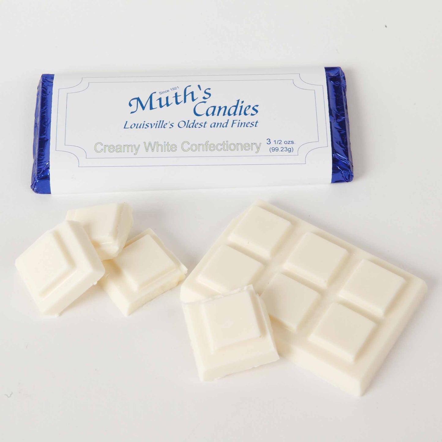 Muths Solid Chocolate Candy Bar White Chocolate