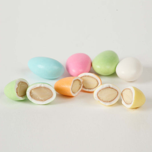 Pastel Jordan Almonds Piece Closeup